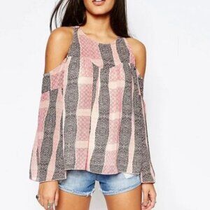 Abercrombie & Fitch | Long Sleeve Cold Shoulder Boho Blouse Top | Size Small